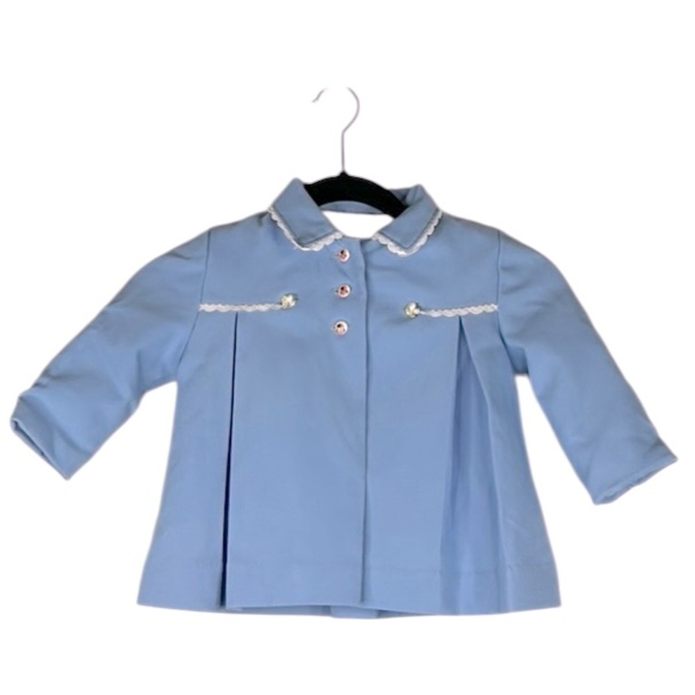 Millicent's of San Francisco Vintage Girl's Light Blue‎ Floral Coat Size Small